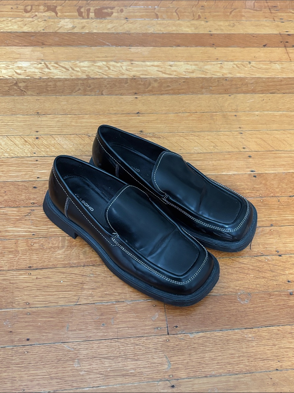 Women’s Vagabond Black Leather Slip-On Loafers